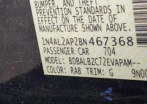 2011 Nissan Altima 2.5 S из США, поврежденный, VIN 1N4AL2AP2BN467368